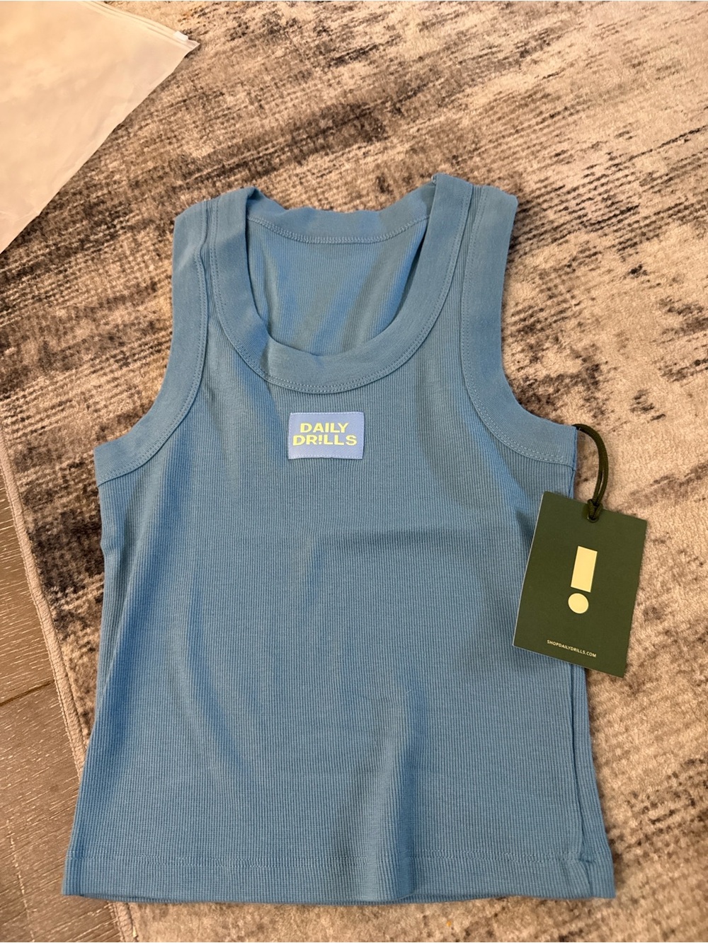 Daily Drills Sky Blue Ribbed Tank Top